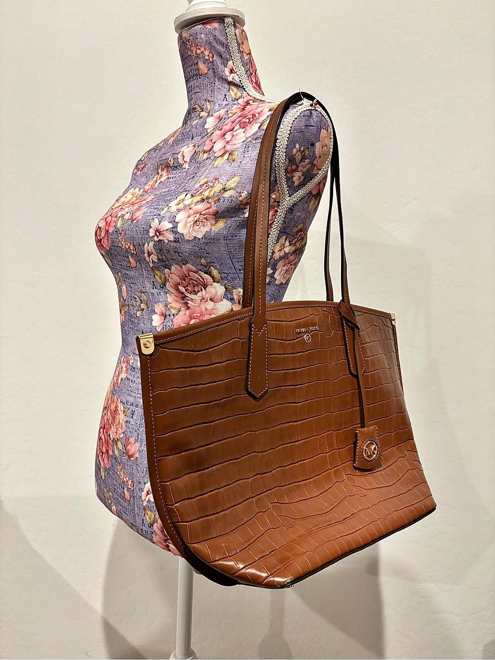 Michael Kors Jane Large Crocodile Embossed Tote Bag